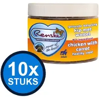 Renske 10x - Gezonde beloning mini hartjes hond kip 300gr - Hondenvoer Snacks - 300 g