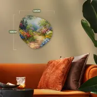 MuchoWow Organische wanddecoratie 40x40 cm - Organisch schilderij Natuur - Landschap - Bloemen - Kleurrijk - Muurdecoratie woonkamer - Kamer decoratie - Schilderijen - Muurcirkel aesthetic