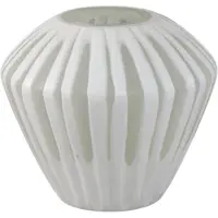 Ptmd Ireka White Handcut Solid Glass Angular Round S