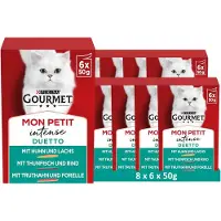Gourmet Mon Petit Duo wet cat food with meat and fish (8 x 6 x 50g)