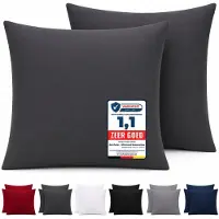 Komfortec Set van 2 Premium Kussenslopen 50x50 cm - Superzachte Kussenhoes - 100% Microvezel - 120g/m² - Antraciet