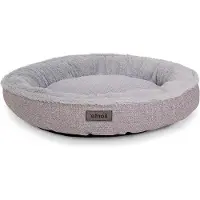 Generisch Hondenbed, donutvorm, diameter 55 cm - wasbare hoes en antislipnoppen - grijs huisdierenkussen