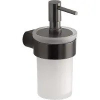 Sapho Gedy Pirenei - Vloeibare zeepdispenser, melkglazen, gun metal PI8181