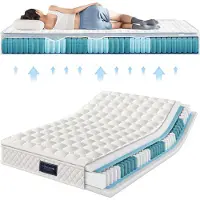 Kein Hersteller Federkernmatras 160x200, 7 zones, koudschuim, pocketvering, H3 hardheid, 25 cm, gecertificeerd