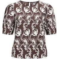 Object Blouse 'OBJMya' bruin / wit