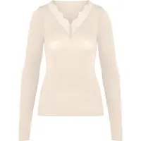 Hunkemoller Shirt 'V-neck with Cashmere' wit