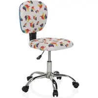 Hjh OFFICE Bureaustoel voor kinderen / Draaistoel voor kinderen KID BUBBLE Einhorn stof kleurrijk