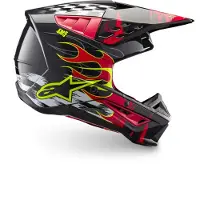 Alpinestars S-M5 Rash Helm Ece 22.06 Donkergrijs Felrood Glanzend Maat L