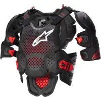 Alpinestars A-10 V2 Borstbeschermer Antraciet Zwart Rood Maat M-L