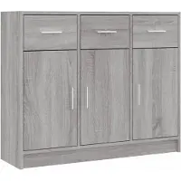 vidaXL Dressoir 91x28x75 cm bewerkt hout grijs sonoma eikenkleurig