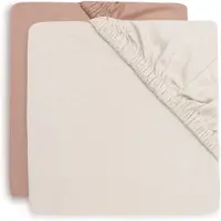 Jollein Hoeslaken Wieg 2-pack Jersey Light Terra/Oatmeal