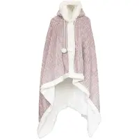 Linnick Flanel Fleece Hoodie Met Capuchon Croco - Licht Roze - 130x180cm - Fleece Plaid - Fleece Deken - Hoodie Deken - Hoodie Dames - Hoodie Heren - Fleece Deken met Capuchon