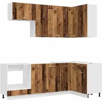 vidaXL Keukenelement LYON, 8 stuks, gerecycled hout en houtvezel