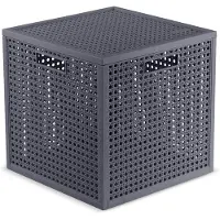 Curver Kaya opbergmand - 19 liter - 28x28x28 cm - Antraciet - Premium opbergoplossing, duurzaam kunststof, moderne huisorganisatie