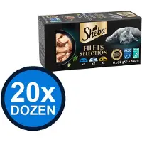 Sheba 20x - Filets Alu Saus Witte Vis Multipack (6x60g) - Kattenvoer Natvoer - 360 g