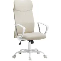 Songmics Kime Bureaustoel Basismechanisme Vaste armleuning In hoogte verstelbare zitting Beige max 120 kg