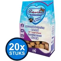 Renske 20x - Gezonde beloning hartjes hond eend 150gr - Hondenvoer Snacks - 150 g