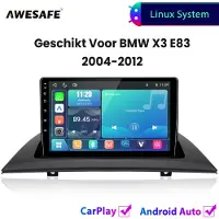 AWESAFE Autoradio - Geschikt Voor BMW X3 E83 2004 t/m 2012 - Draadloos Carplay Android Auto - Linux systeem - Touchscreen - Bluetooth Wifi - 2004 2005 2006 2007 2008 2009 2010 2011 2012