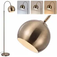 ZMH Vloerlamp voor woonkamer, booglamp, E27 fitting, voetpedaal, staande lamp, maximaal 40W, hoogte verstelbaar tot 160 cm, leeslamp voor slaapkamer, antiek brons
