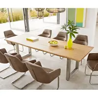 DELIFE Eettafel Edge Eiche natuur 260x100x2,5-3 edelstaal breed Live-Edge