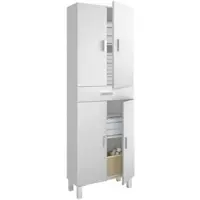 Dmora Amiga - Grote Multifunctionele Kast, 60x182h cm Wit Glans, één Lade