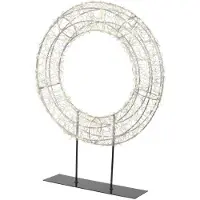 Kaemingk Warm wit 500 Micro-LED verlichte krans tafellamp wit zilver 38 x 51 cm Lumineo