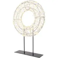 Lumineo Warm wit 300 Micro-LED verlichte krans tafellamp wit zilver 28 x 38 cm Lumineo