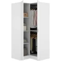 Dmora Aser - Kledingkast 2 Deuren, 91x184h cm Wit, Kapstok