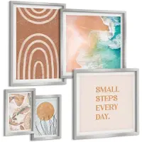 Coloray 5-Delige Schilderij Set - Winterlandschappen Met Watervallen En Het Noorderlicht - 20 x 30 cm - Muurdecoratie - Schilderijen Set - Woonkamer - Interieur Decoratie
