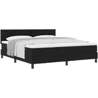 vidaXL Boxspringbed met matras, zwart, 180 x 200 cm, gestoffeerd