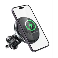Yesido C190 Magnetische Telefoonhouder Auto met Draadloze Oplader 15W - Geschikt voor MagSafe - Ventilatierooster - Zwart