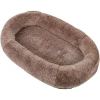 OEM Hondenbed Plus - Pluche - Groot - Antislip - Koffiekleur - Comfortabel - Afneembaar - Vliesvoering - Voor honden - Voor in huis - Groot formaat - Voor op de bank - Voor op het bed - Voor op de deken