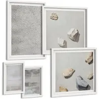 Coloray 5-Delige Schilderij Set - Moderne Textuurstructuren In Een Minimalistische Stijl. - 50 x 50 cm, 20 x 30 cm En 40 x 60 cm - Muurdecoratie - Interieur Decoratie - Woonkamer Decoratie
