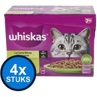 Whiskas 4x - 7+ Senior Classic Selectie in Saus Multipack - Kattenvoer Natvoer - 12x85g
