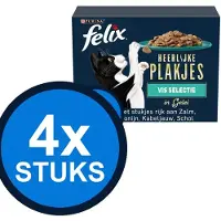 Felix 4x - Heerlijke Plakjes In Gelei Vis Selectie Multipack - Kattenvoer Natvoer - 960 g