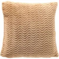 Dutch decor BART - sierkussen 45x45 cm - gerecycled - golfpatroon - Irish Cream - beige - Inclusief binnenkussen - Luxe kussens voor woonkamer & bank