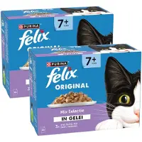 Felix Original Senior 7+ Mix Selectie Gelei - Multipack - Katten Natvoer - 2040g (2x12x85g)