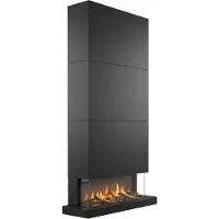 Xaralyn Elektrische wandhaard - Disegno 90XLB - zwart hout - 1400 Watt verwarming - met afstandsbediening - 3-zijdige elektrische haard - sfeerhaard