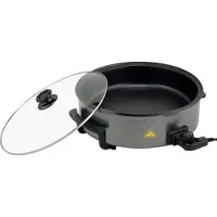 Bavary elektrische pizzapan – 1500W – 36 cm – antiaanbaklaag – zwart – warmhouden