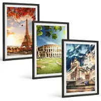Coloray 3-Delige Schilderij Set - Monumenten Van Europa In De Warme Kleuren Van Het Landschap - 40 x 60 cm - Muurdecoratie - Wanddecoratie - Hal - Interieur Decoratie