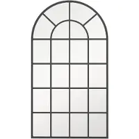 Muvano Wandspiegel Garderobenspiegel Zwart - Halspiegel - Hangspiegel - Rechthoekig - Metalen Lijst - Industrieel - Woonkamer - 110x65cm - 1 Stuk - Zwart