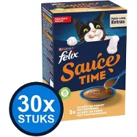 Felix 30x - Sauce Time Kip & Kalkoen - Kattenvoer Natvoer - 6x40g