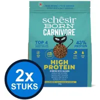Schesir 2x - Born Carnivore Haring & Zalm - Kattenvoer Droogvoer - 1,25kg