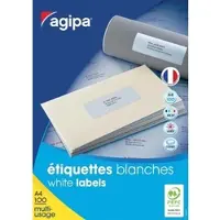 Agipa Universele etiketten, 210 x 148,5 mm, wit, rechthoekig