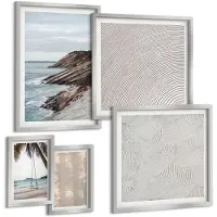 Coloray 5-Delige Schilderij Set - Abstracte Marmerpatronen Met Steenstructuur - 20 x 30 cm - Wanddecoratie - Schilderijen Set - Interieur - Interieur Decoratie