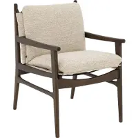 Goossens Eetkamerstoel Alison - Met Armleuning - Stof - Beige