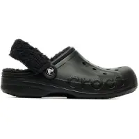Crocs Baya Gevoerde Pluche Band Klompen Zwart/Zwart