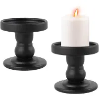 Unyqoos Set van twee elegante zwarte glazen kandelaars voor sfeervolle decoratie