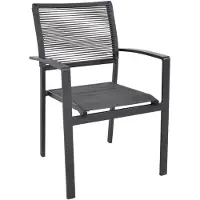 Lesli Living Vito stapelbare tuinstoel met rope antraciet - Aluminium/Rope - Stapelbare stoel - |