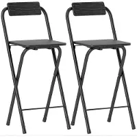 HOMCOM barkruk - Staal - 37x45x87cm - Zwart